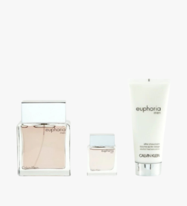 Set CK Euphoria 3pc 3.3oz EDT Spy, 3.3oz After Shave Balm & .5z EDT Spy (