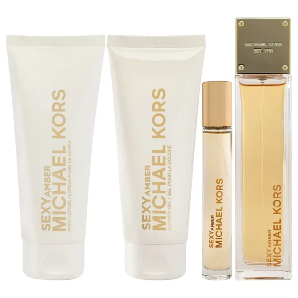 Set Michael Kors Sexy Amber 4pc: 3.4oz EDP Spy, 3.4oz SG, 3.4z BL& 17oz