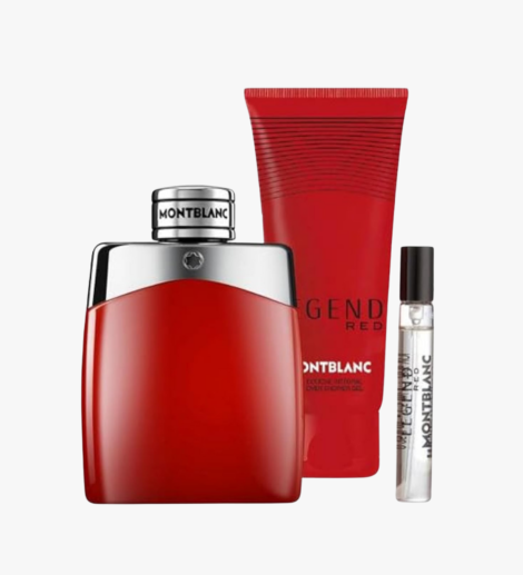 Set Mont Blanc Legend Red 3pc 3.4oz EDP Spy, 3.4oz SG, & 7.5ml (M)